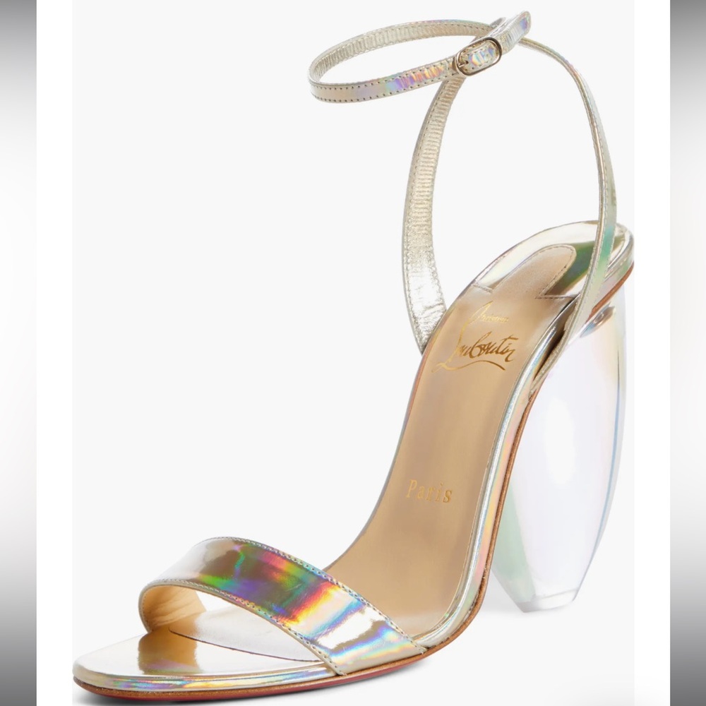 Pebble Queen Plexi Heel Ankle Strap Sandal (Women)